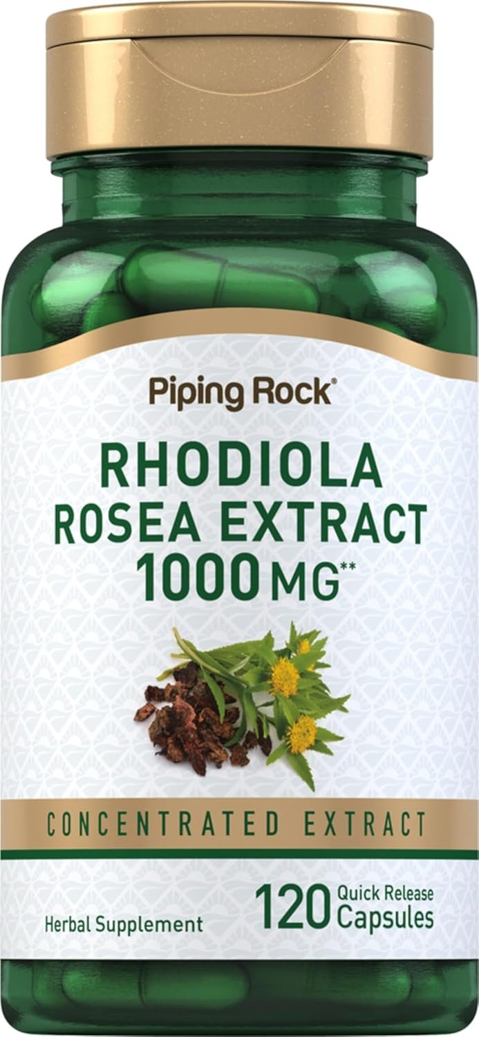 Piping Rock Rhodiola Rosea Supplement | 120 Capsules | Concentrated Herb Extract | Non-GMO, Gluten Free
