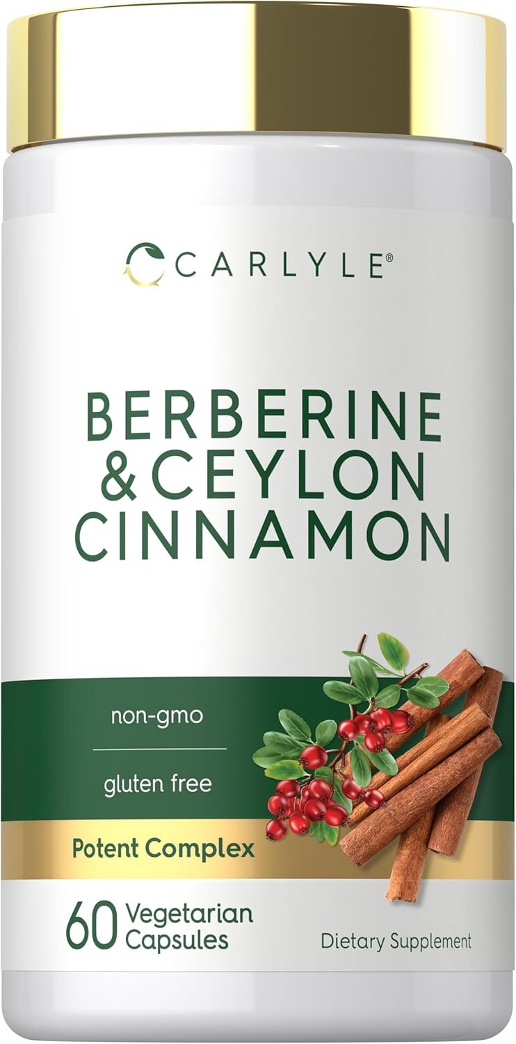Carlyle Berberine with Ceylon Cinnamon | 60 Capsules | Vegetarian, Non-GMO, Gluten Free