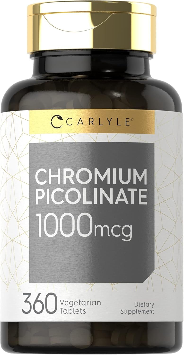 Carlyle Ultra Chromium Picolinate Supplement | 1000mcg | 360 Tablets | Vegetarian, Non-GMO, Gluten Free Formula