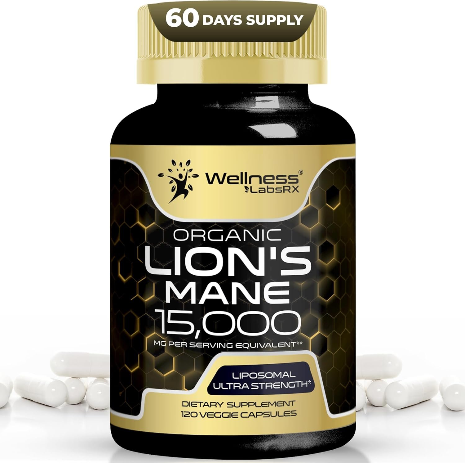Lions Mane Supplement Capsules – 120 Count – Mushroom Supplement, Brain Supplements for Memory and Focus, Lion’s Mane Mushroom Capsules Organic – Cognitive and Immune Support, Focus Supplement