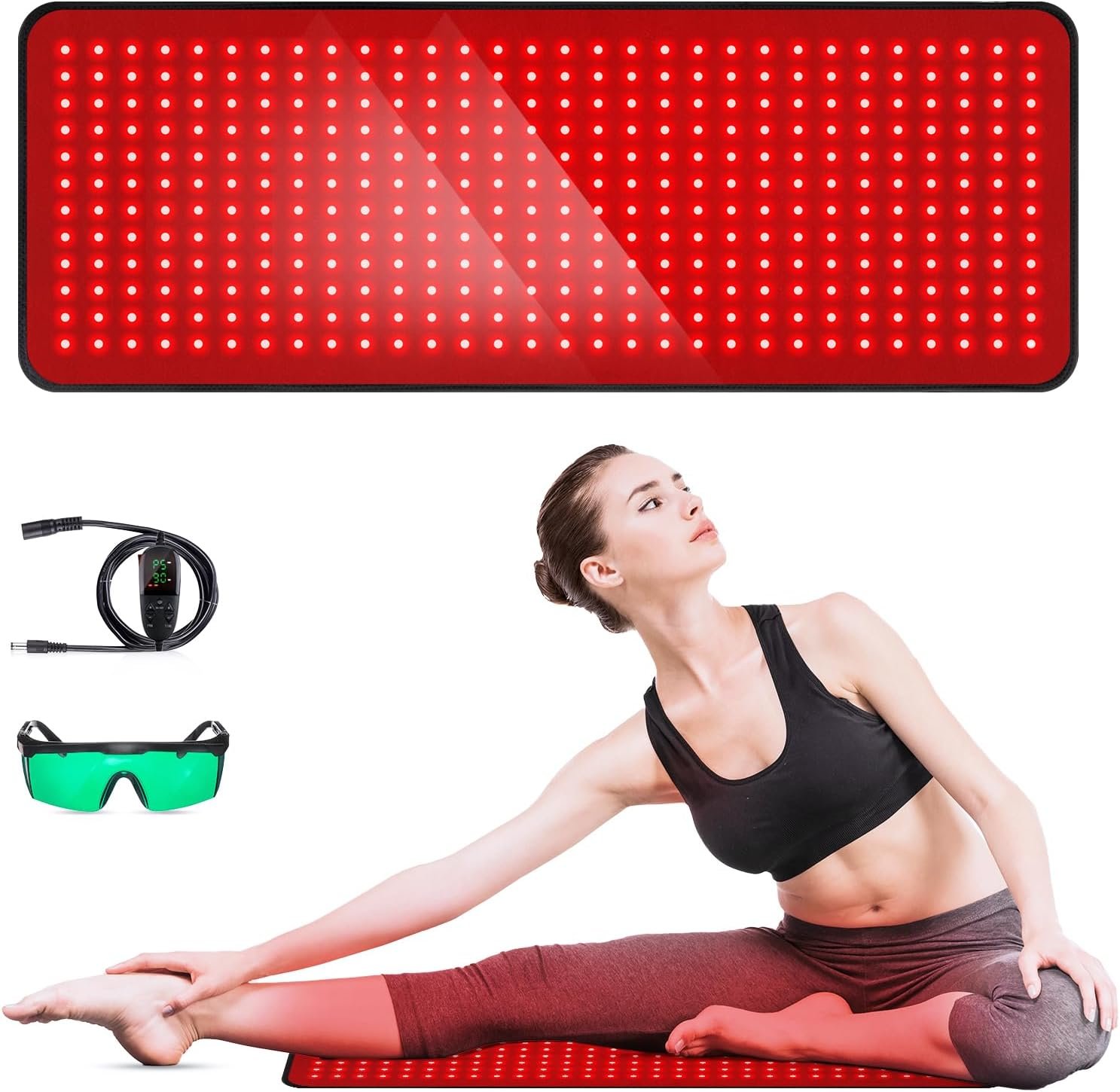 Red Light Therapy for Body, 31.5″ * 11.8″ Red Light Therapy Pad, Dual Chip Grade 360 LEDs 660nm & 850nm Infrared Light Therapy for Body Back Waist Shoulder Knee Joint Pain Relief, Gift for Women Men