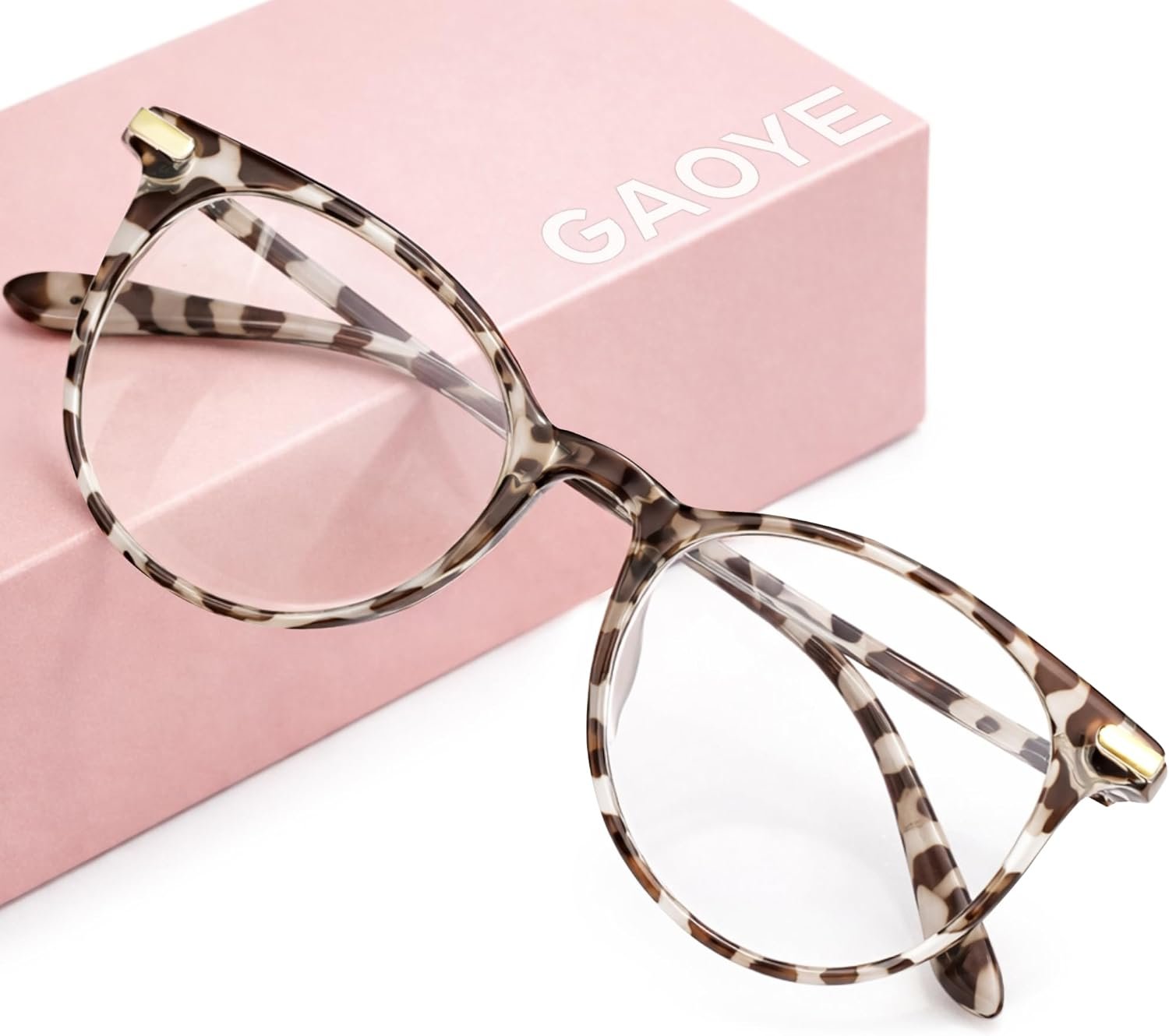 Gaoye Blue Light Blocking Glasses, Retro Round Eyewear Frame Anti Eyestrain Computer Glasses for Women Men (*Leopard)