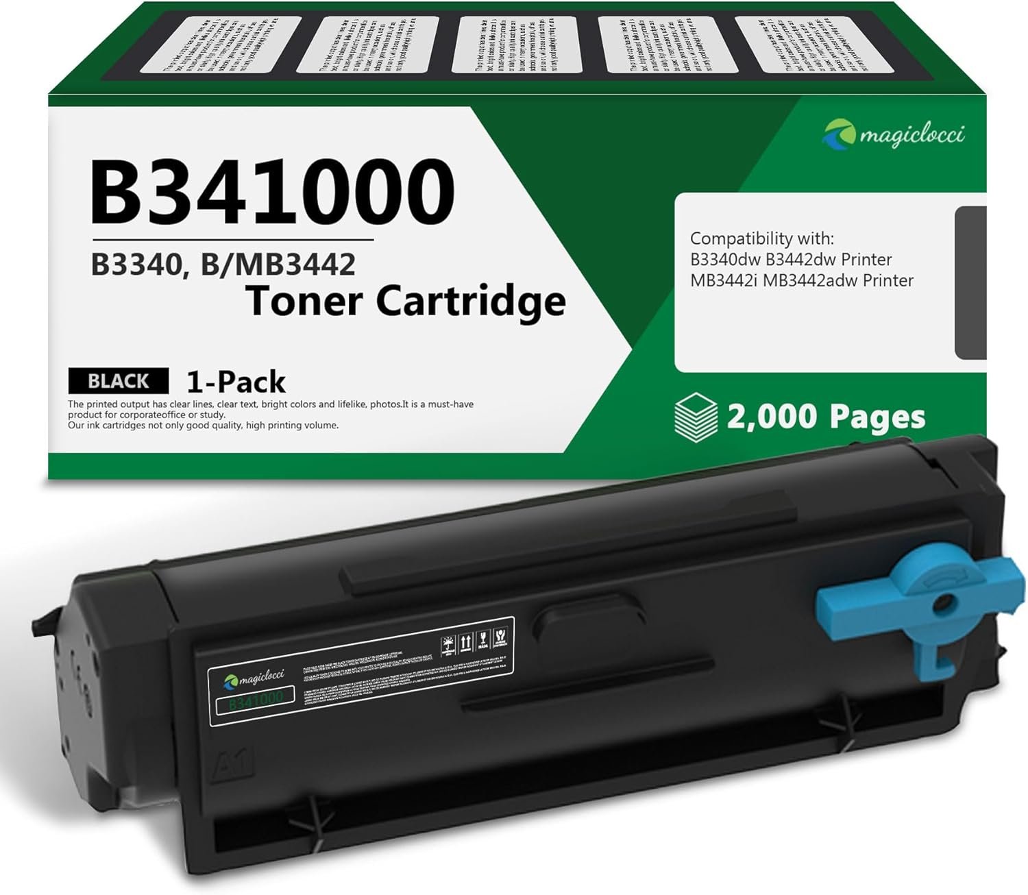 B341000 Black High Yield Toner Cartridge Replacement for Lexmark B341000 Toner Cartridge for B3440 B/MB3442 B3340dw B3442dw MB3442i MB3442adw Printer (2,000 Pages)
