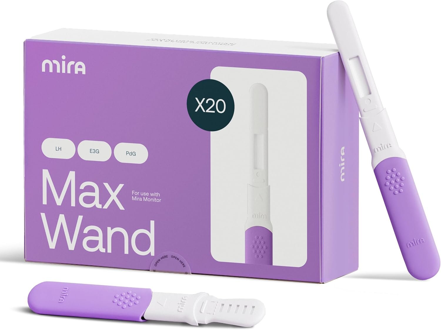 Mira Fertility MAX Wands, Ovulation Test Strips for Women, Monitor and Detect Ovulation at Home, Track PdG, LH and E3G, Use with The Digital Mira Fertility Monitor Kit + App, 20 Tests