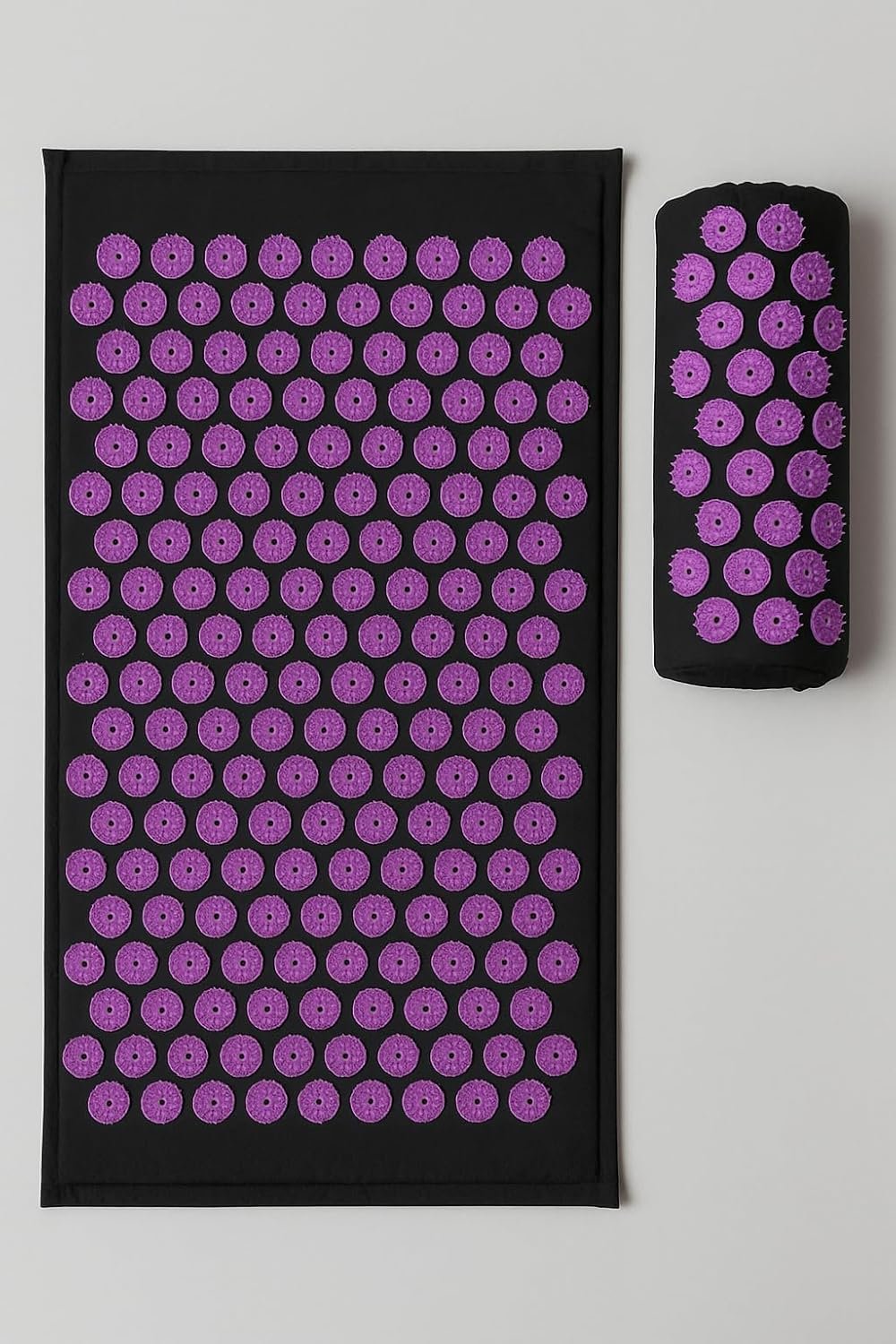 Acupressure Yoga Mat & Pillow Set– Back, Neck & Sciatic Nerve Pain Relief, Muscle Relaxation, Stress Relief – Acupuncture Mat – Ideal Gift for Women (Purple)