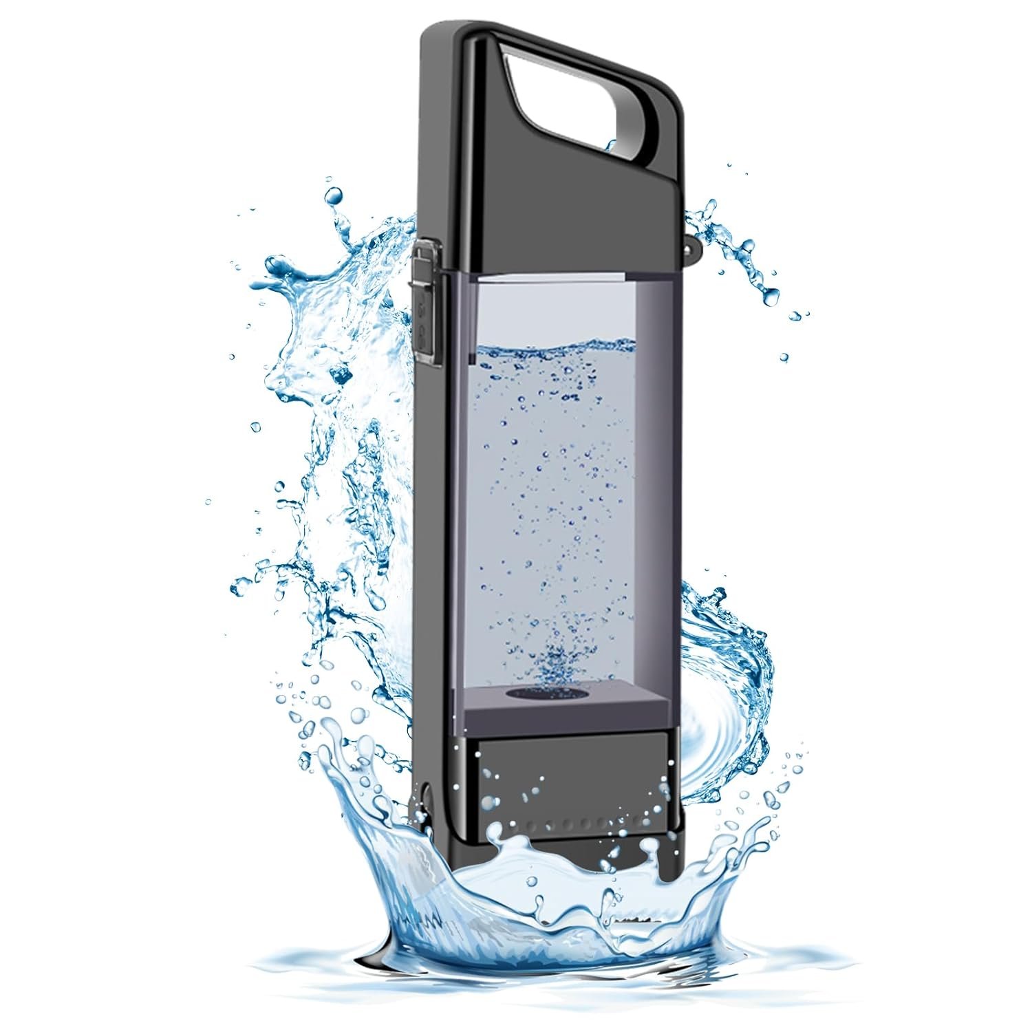 Hydrogen Enriched Water Bottle 2000+PPB Easy-to-Use Hydrogenated Water Generator with SPE/PEM Technology USB Rechargeable, Hydrogen Water Pitcher Replacement for Office Sport Gift Women Men