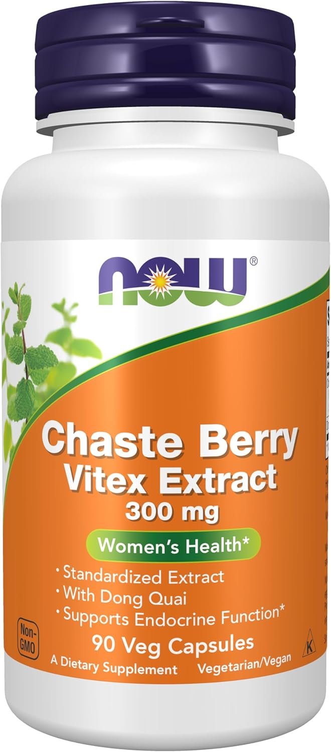 NOW Supplements, Chaste Berry Vitex Extract 300 mg with Dong Quai, Women’s Health*, 90 Veg Capsules