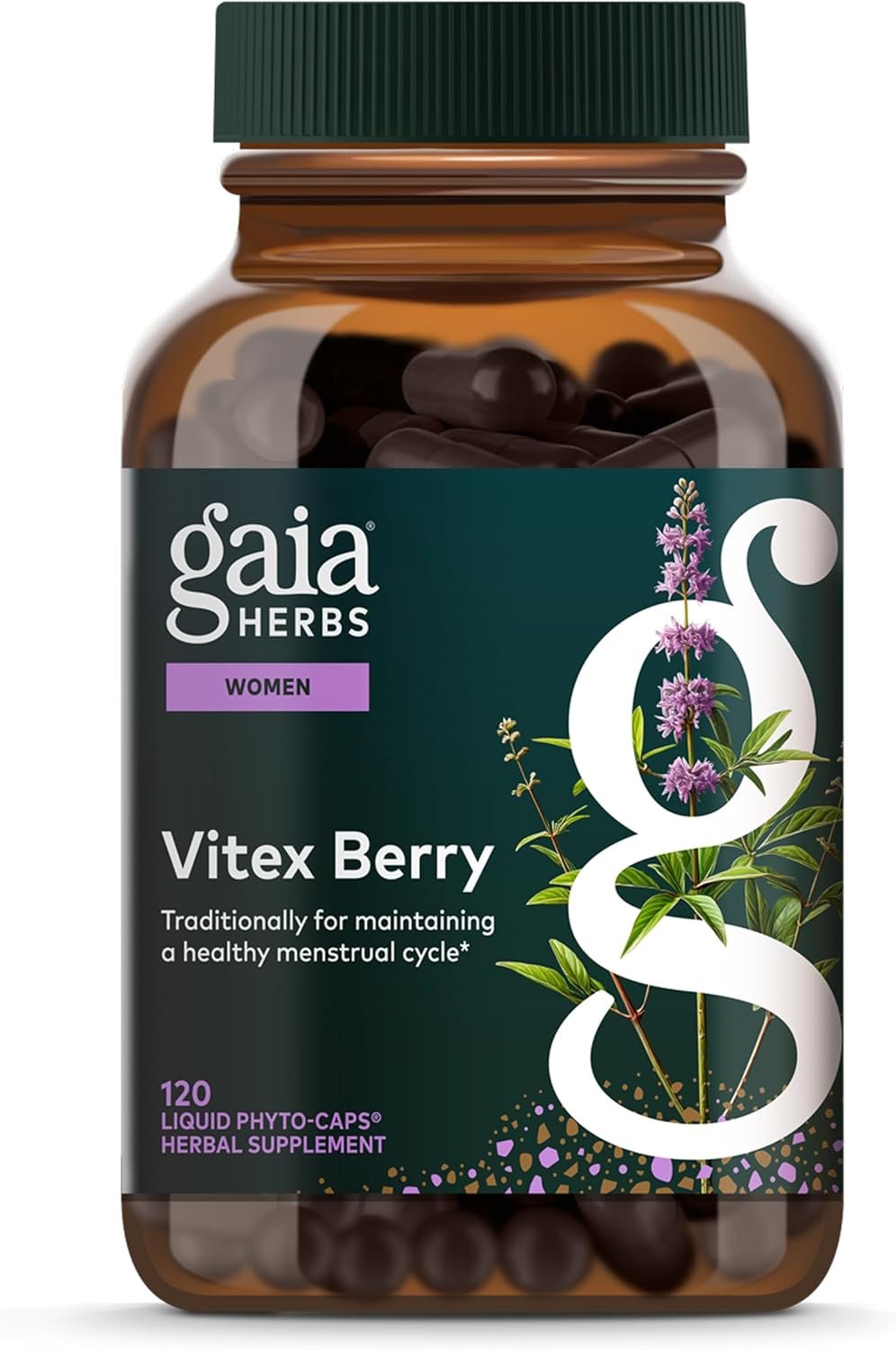 Gaia Herbs Vitex Berry – Vitex Traditionally Used to Support Hormone Balance for Women & a Healthy Menstrual Cycle* – 120 Vegan Liquid Phyto-Caps (60 Servings)