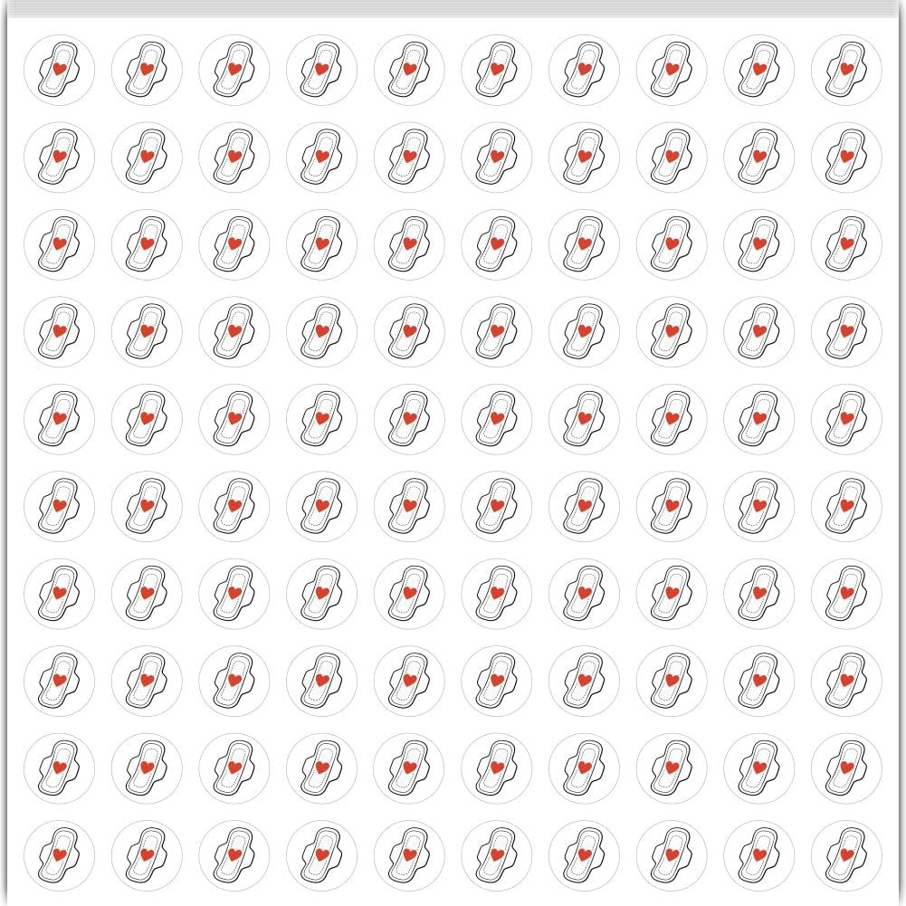 500Pcs 5 Sheets Period Planner Stickers 0.5 Inch Period Cycle Stickers Menstrual Reminder Tracker Self Adhesive Waterproof Decals for Home Daily Journal Scrapbooking Activities Scheduling