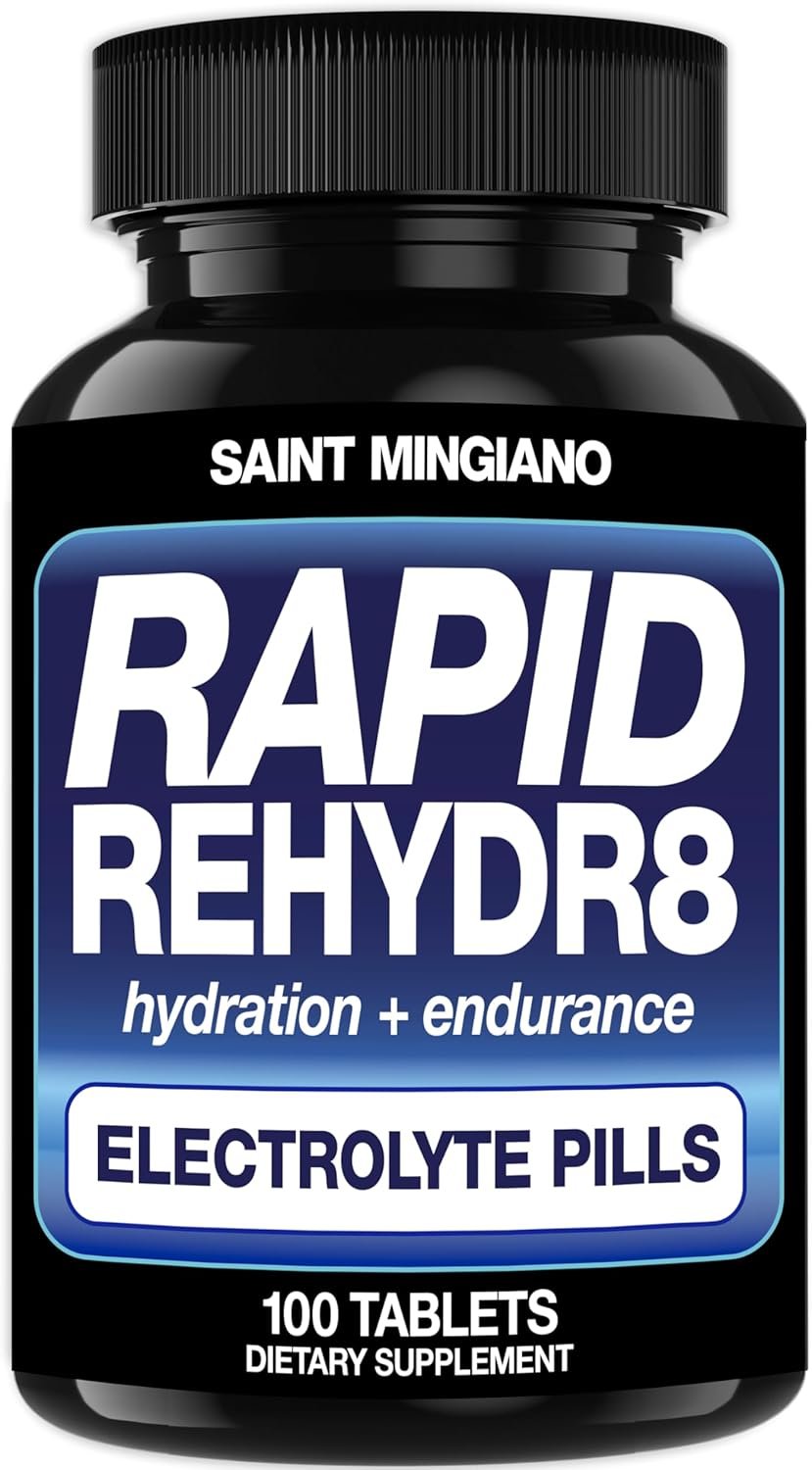 Rapid Rehydr8 Electrolyte Supplements – Aid in the Prevention of Cramping and Supports Muscle Endurance and Recovery – 100 Easy to Swallow Capsules