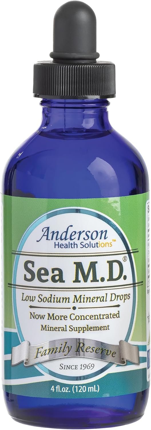 Anderson Sea M.D. Concentrated Trace Mineral Drops, 79 Trace Minerals with Magnesium, Sodium and Chloride Electrolytes – Supports Hydration, Energy, Muscles and Bone Health – 4 Fl Oz, 60 Servings