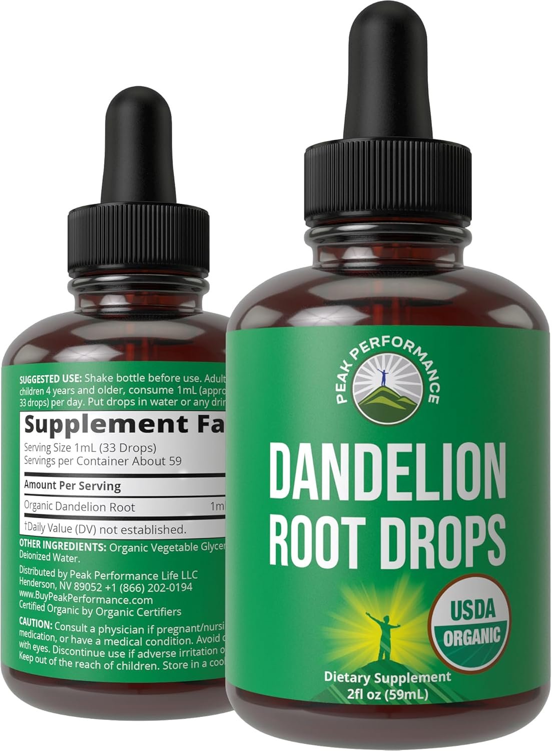 Dandelion Root Extract. USDA Organic Vegan Herbal Liquid Tincture Dandelions Supplement for Women and Men. Leaf Tonic for Immune, Liver, Gut Health. Zero Sugar, Gluten Free Supplements Not Capsules