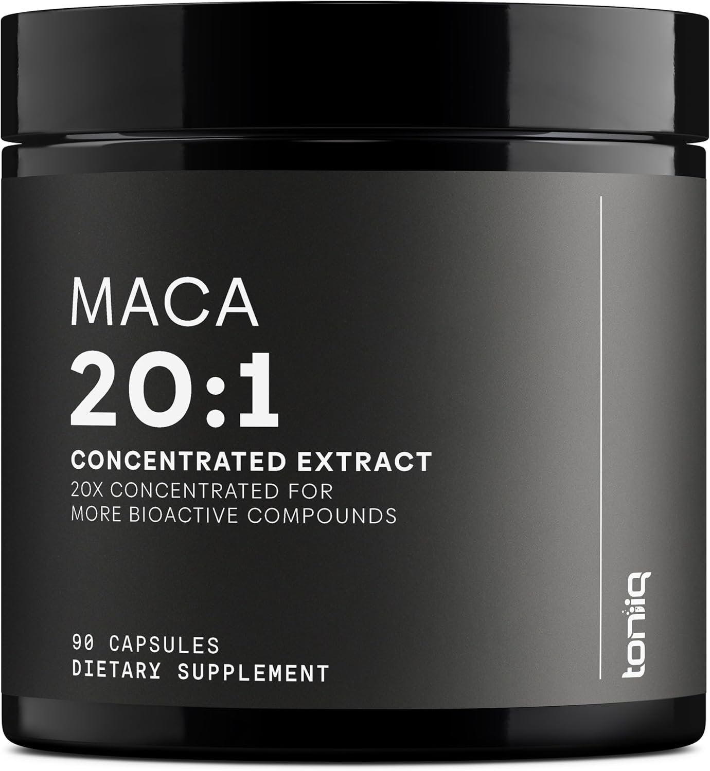 Toniiq Maca Root – Ultra High Potency 20:1 Extract – Black, Red and Yellow Maca Complex – Single Origin, Wildcrafted & Highly Concentrated – Third-Party Lab Tested – 90 Capsules