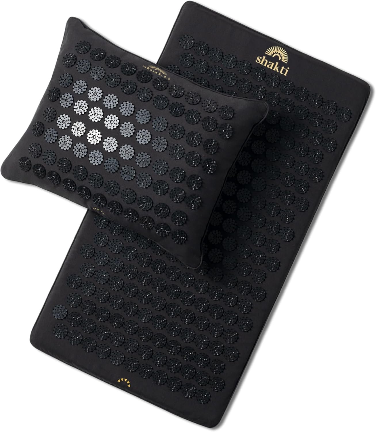 ShaktiMat Premium Acupressure Mat & All-Over Pillow Set, Level 2 Intensity in Black, Thousands of Signature Spikes That Massage Muscles, Aid Sleep & Unlock Inner Tension | Similar to Acupuncture