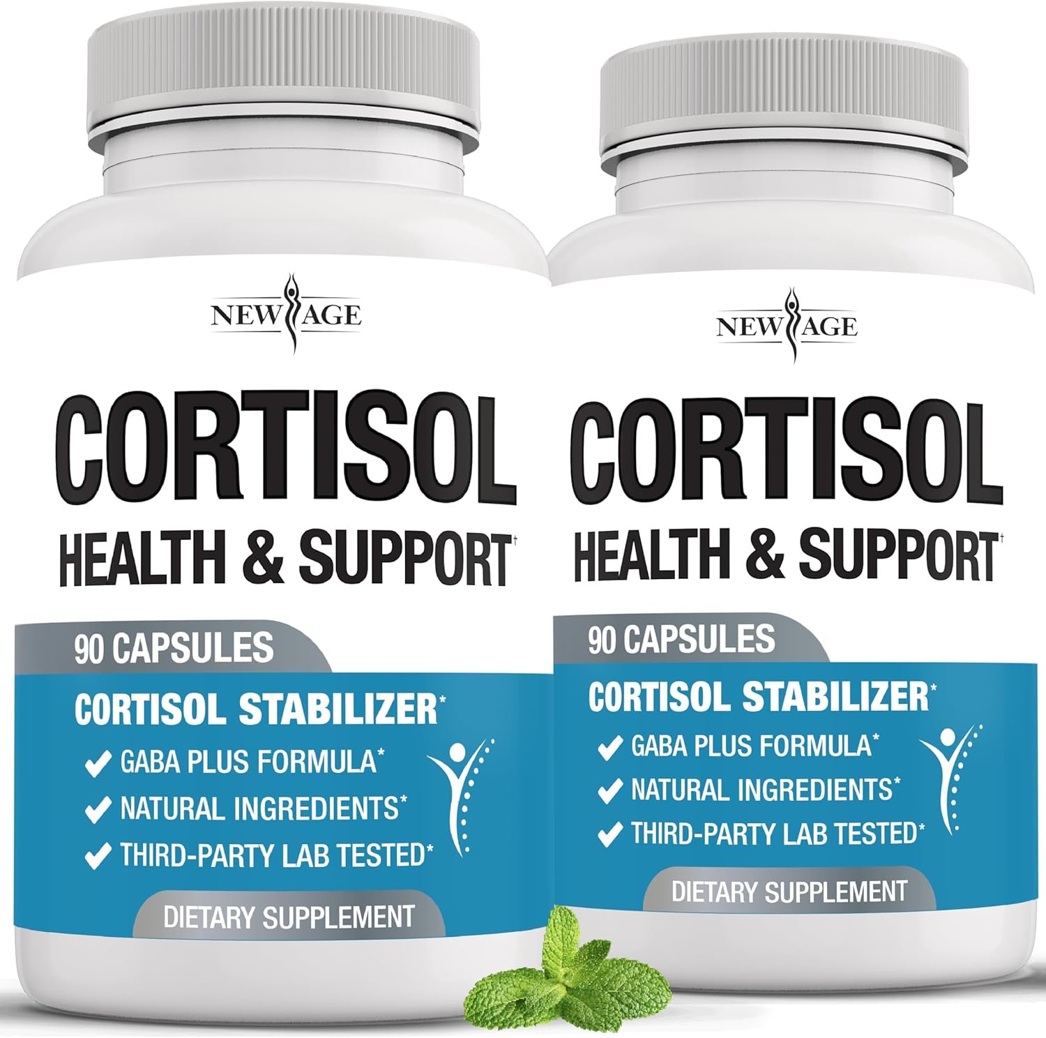 NEW AGE Cortisol Supplement for Women – Natural Cortisol Detox Manager Reducer – Ashwagandha, GABA, 5 HTP, L-Tryptophan, L-Theanine – 180 Count