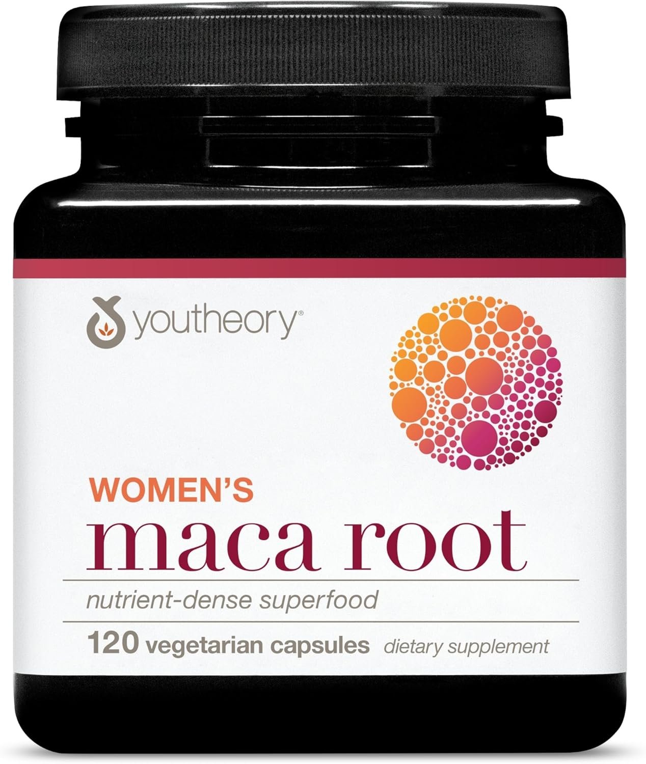 Youtheory Women’s Maca Root – Vegan Energy & Menopause Support Supplement with Peruvian Ginseng* – Premium Supplement for Women – Dairy, Soy & Gluten Free – 120 Vegetarian Capsules