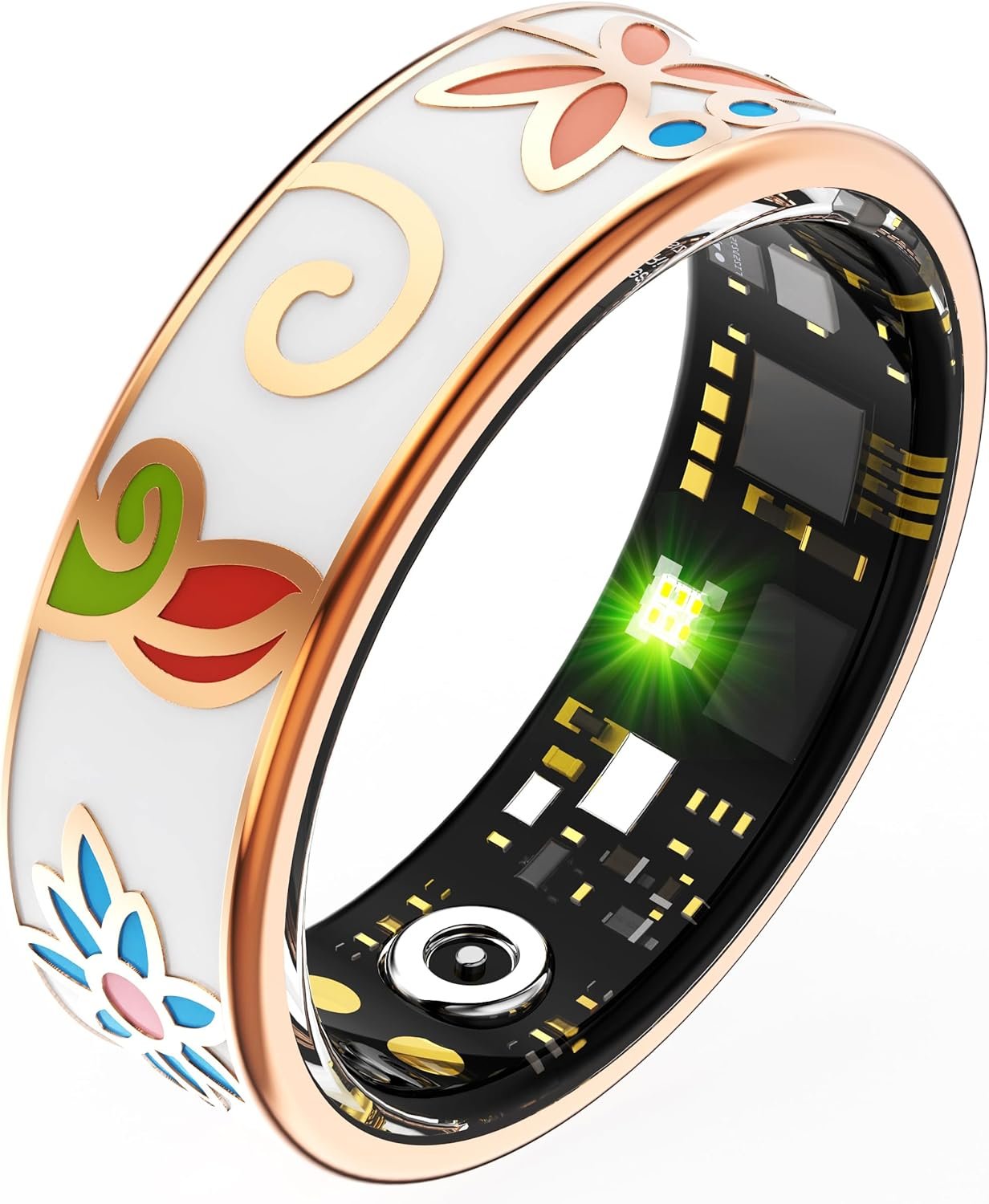 Smart Rings for Women Fitness Ring Heart Rate Monitor Sleep Tracker Blood Pressure Health Ring Step Counter Calorie Pedometer Waterproof Retro Vintage Ladies Anillo Inteligente