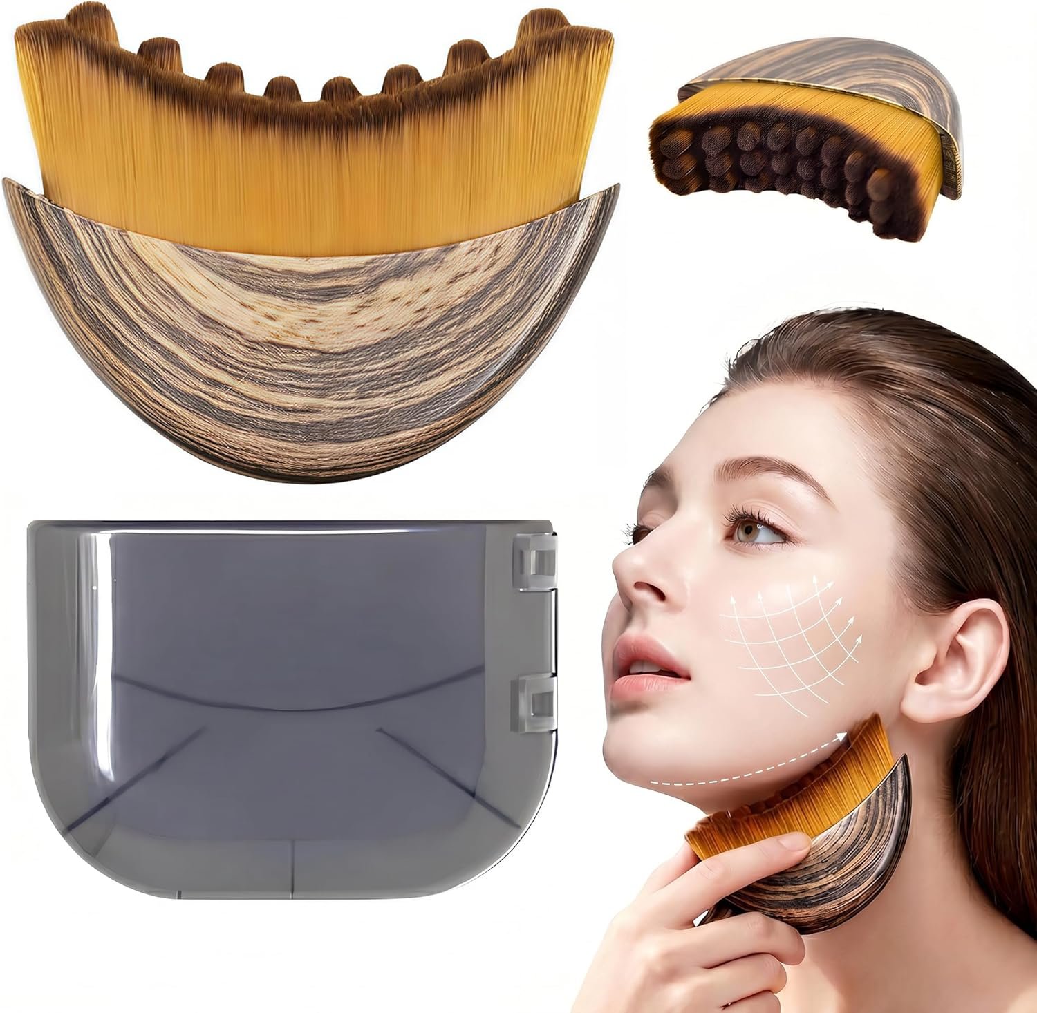 Lymphatic Contour Face Brush,Lymphatic Face Brush,Lymphatic Drainage Brush,Dry Brush,Neck,Chin & Face Sculpting,Anti-Puffiness,Gua Sha & Improves Skin Glow,Skin Care Massage Tools.