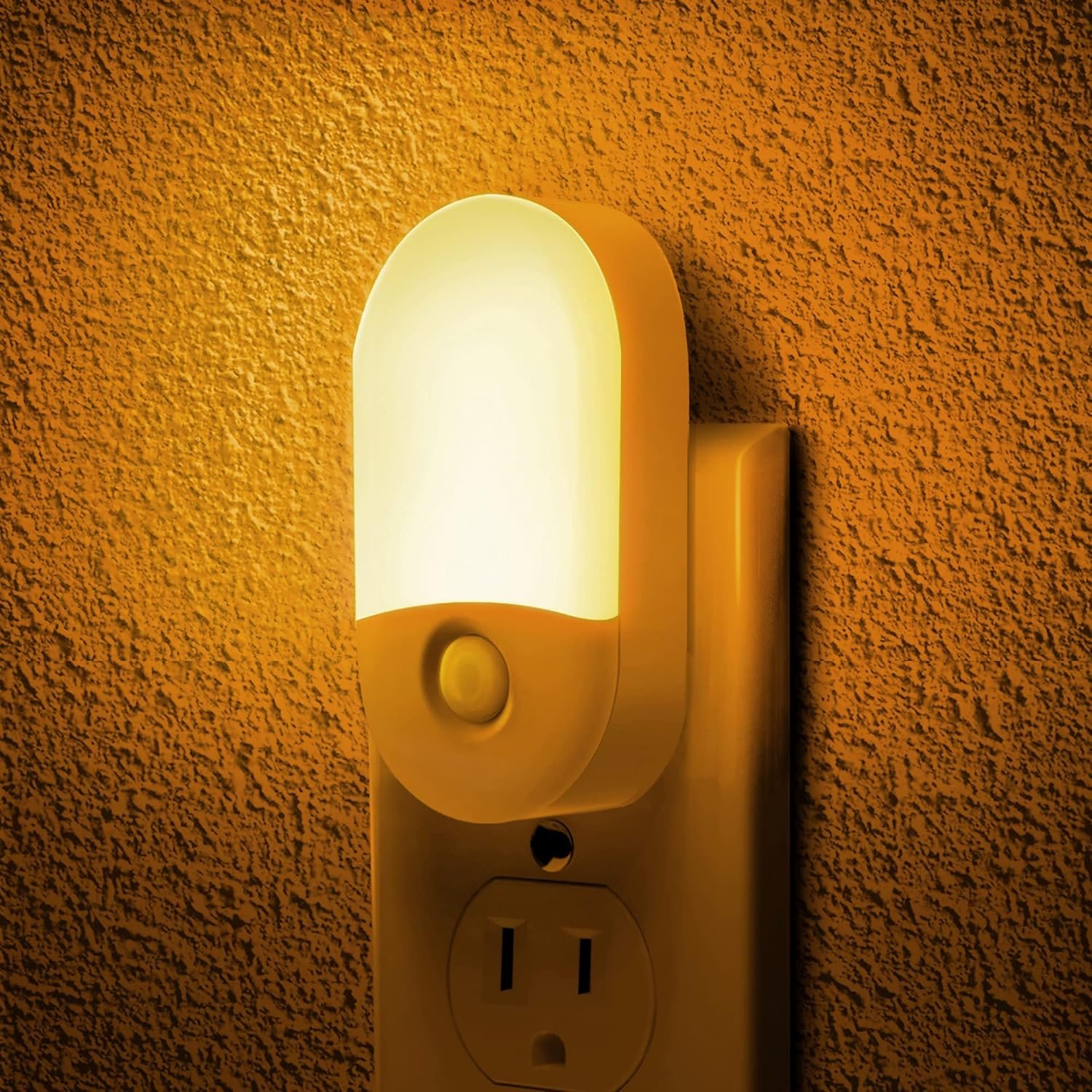 L LOHAS LED Amber Night Light, Night Lights Plug into Wall[2 Pack], 0.6W 2000K LED Night Light, Dusk to Dawn Sensor, 30/60LM Adjustable Brightness, Automatic Low Blue Nightlight for Kids, Bathroom