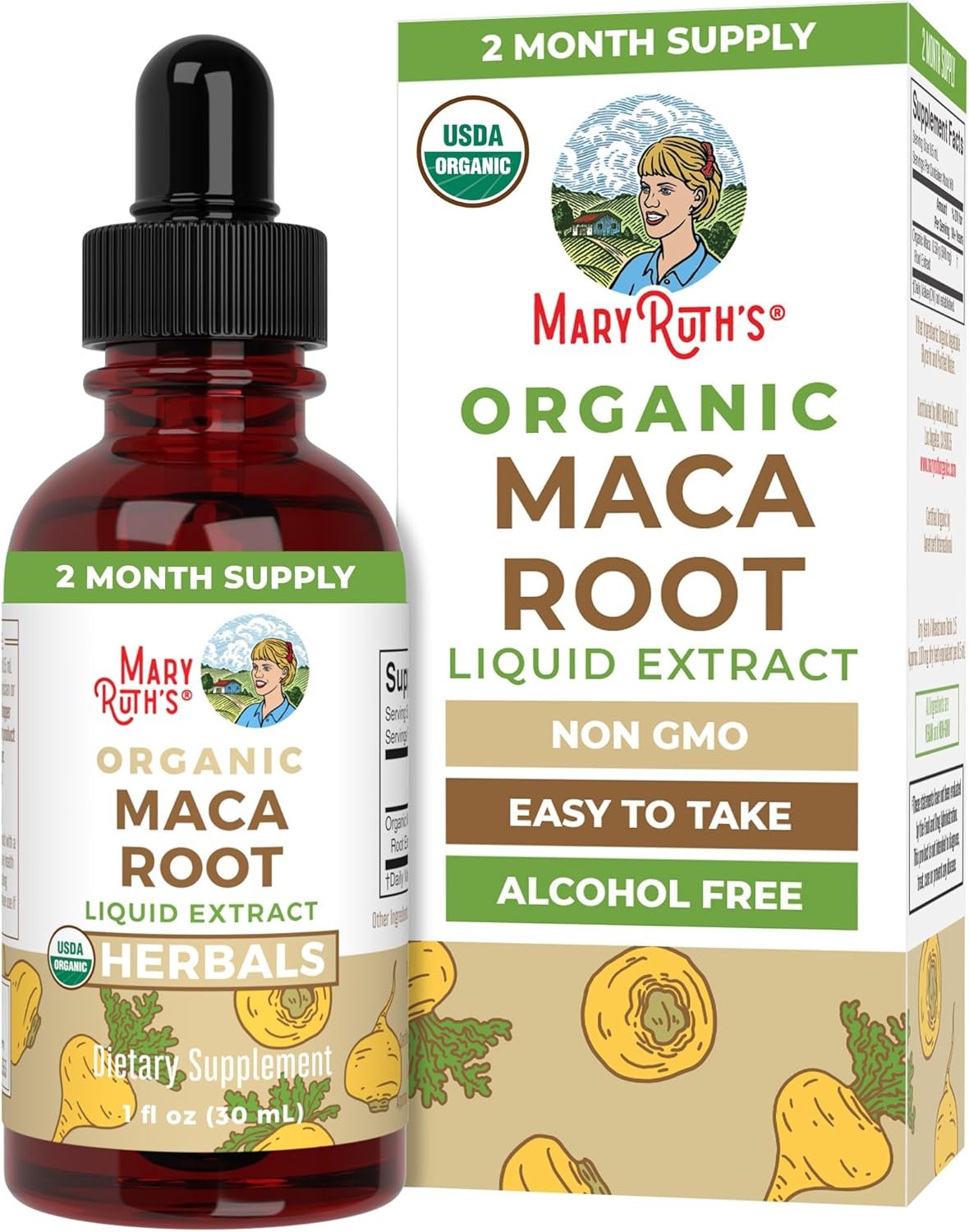 MARYRUTH’S USDA Organic Maca Root Liquid Drops | Vegan | Non-GMO | Gluten Free | Alcohol Free | 1 Fl Oz